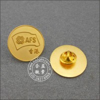 香港协会胸牌、磨砂铜质徽章、高档镀金标牌