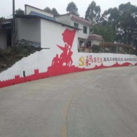 四川墙绘彩绘公司,渠县山水画墙体彩绘