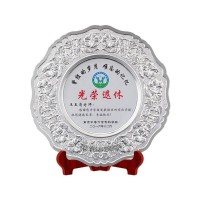 金属锌合金压铸纪念盘公司年会优秀表彰纪念奖盘浮雕金属奖盘